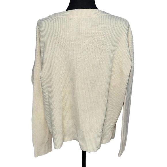 MADEWELL Women’s Patch Pocket Pullover Sweater in Bright Ivory-Size X-Large - Picture 8 of 10
